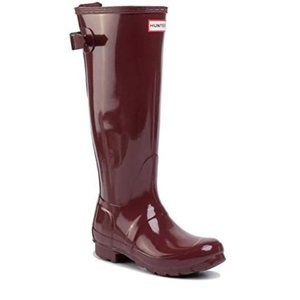 Hunter original tall wellies in Burgundy Gloss